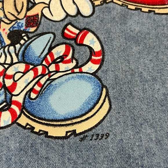 Vintage Mickey Mouse Graphic Denim Button Up Shirt Vest Size L Jerry Leigh - Picture 5 of 9
